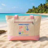 Custom Tote Bag with Zipper, Personalized Tote, Custom Canvas Bag Nana Gift, Grandma Tote Bag, Beach Bachelorette Lake Trip Tote