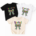 Coquette Mardi Gras Toddler Shirt, Custom Name Carnival Bow Shirt, Cute Mardi Gras Tee, Toddler Carnival Outfit Shirt, Mardi Gras Shirt