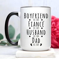 Personalized First Time Dad Mug from Wife, Gift for New Dad, Funny Dad To Be Coffee Mug, Pregnancy Reveal Gift for Husband