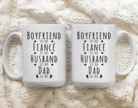 Personalized First Time Dad Mug from Wife, Gift for New Dad, Funny Dad To Be Coffee Mug, Pregnancy Reveal Gift for Husband