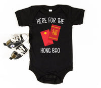 Chinese New Year Kids Shirt, Here for the Hong Bao Baby Bodysuit, Happy Lunar New Year Toddler Tee, Cute Baby Shower Shirt, Gifts for Babies