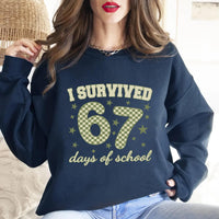 I Survived 67 Days of School Sweatshirt, Funny 67 Days Shirt, Cute School Days Sweatshirt