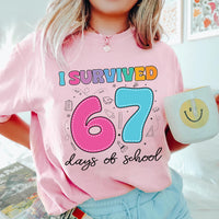 I Survived 67 Days of School Shirt, Funny 67 Days Shirt, Cute School Days Tee