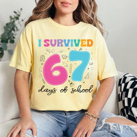 I Survived 67 Days of School Shirt, Funny 67 Days Shirt, Cute School Days Tee