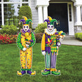 Mardi Gras Jester Yard Sign Cutouts, Carnival Jester Lawn Decorations, Mardi Gras Outdoor Yard Signs with Stakes, Front Yard Decor