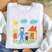 Custom Kids Drawing Sweatshirt, Personalized Art Tee, Unique Gift for Mom, Custom Child Artwork, Kids Doodle Sweatshirt