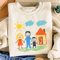 Custom Kids Drawing Sweatshirt, Personalized Art Tee, Unique Gift for Mom, Custom Child Artwork, Kids Doodle Sweatshirt