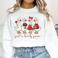 Cute Lovely Goose Coquette Sweatshirt, Valentine Goose Shirt, Duck Valentines Sweatshirt