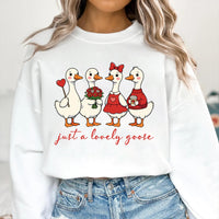 Cute Lovely Goose Coquette Sweatshirt, Valentine Goose Shirt, Duck Valentines Sweatshirt