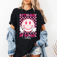 67th Day of School Vibes Shirt, Smile Face 67 Shirt, Six Seven Meme Tee