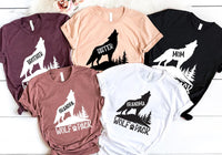 Personalized Wolf Pack Shirts, Family Matching T-Shirts for Unique Family Gatherings