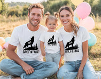 Personalized Wolf Pack Shirts, Family Matching T-Shirts for Unique Family Gatherings