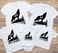 Personalized Wolf Pack Shirts, Family Matching T-Shirts for Unique Family Gatherings