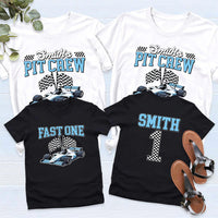 Personalized Pit Crew Shirt, Custom Racing Tee, Family Matching Gift, Race Car Birthday Shirt, Front Back