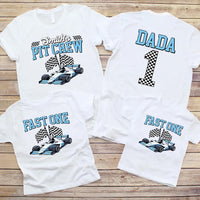 Personalized Pit Crew Shirt, Custom Racing Tee, Family Matching Gift, Race Car Birthday Shirt, Front Back