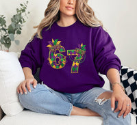 6 7 Meme Mardi Gras Sweatshirt, Trendy Festival Mask Shirt, Fantasy Masquerade Sweatshirt