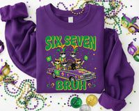 Six Seven Bruh Sweatshirt, Mardi Gras Cats Shirt, Funny Parade Car Sweatshirt