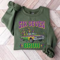 Six Seven Bruh Sweatshirt, Mardi Gras Alligator Shirt, Funny Parade Gator Sweatshirt