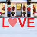 LOVE Yard Sign with Stakes, Red Heart Valentine Outdoor Decoration, Romantic Lawn Letters for Wedding, Anniversary, Engagement Décor
