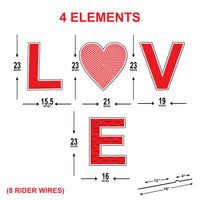 LOVE Yard Sign with Stakes, Red Heart Valentine Outdoor Decoration, Romantic Lawn Letters for Wedding, Anniversary, Engagement Décor