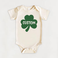 Personalized Shamrock Baby Shirt, St Patrick’s Day Bodysuit, Cute Shamrock Baby Bodysuit, Custom Irish Baby Shirt