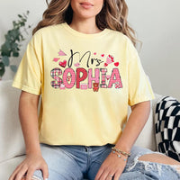 Custom Teacher Valentine Shirt, Valentine's Day Teacher Shirt, Teacher Name Valentine Tee