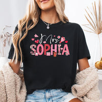 Custom Teacher Valentine Shirt, Valentine's Day Teacher Shirt, Teacher Name Valentine Tee