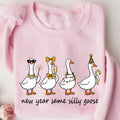 Funny New Year Silly Goose Sweatshirt, Trendy Coquette Holiday Shirt, 2026 Celebration Sweatshirt