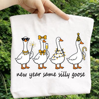 Funny New Year Silly Goose Shirt, Trendy Coquette Holiday Shirt, 2026 Celebration Tee