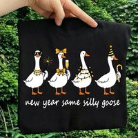 Funny New Year Silly Goose Shirt, Trendy Coquette Holiday Shirt, 2026 Celebration Tee