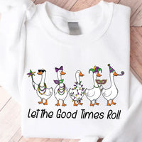 Mardi Gras Silly Goose Sweatshirt, Coquette Style Carnival Shirt, Fat Tuesday Celebration Sweatshirt