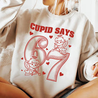 Cupid Days 67 Love Sweatshirt, Funny 6 7 Valentine Shirt, Cute Number Meme Sweatshirt