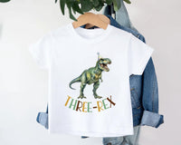 Three Rex Birthday Shirt, Dinosaur Family Matching Shirt, 3rd Birthday Dino Tee