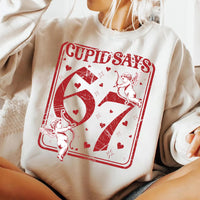 Cupid Days 67 Love Sweatshirt, Funny 6 7 Valentine Shirt, Cute Number Meme Sweatshirt