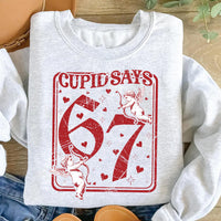 Cupid Days 67 Love Sweatshirt, Funny 6 7 Valentine Shirt, Cute Number Meme Sweatshirt