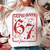 Cupid Days 67 Love Sweatshirt, Funny 6 7 Valentine Shirt, Cute Number Meme Sweatshirt