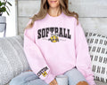 Personalized Softball Mom Sweatshirt, Custom Softball Mom Shirt, Softball Name and Number Sweatshirt, Front Sleeve