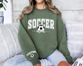 Personalized Soccer Mom Sweatshirt, Custom Soccer Mom Shirt, Soccer Name Sweatshirt, Front Sleeve