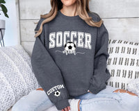 Personalized Soccer Mom Sweatshirt, Custom Soccer Mom Shirt, Soccer Name Sweatshirt, Front Sleeve