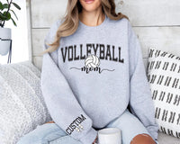 Personalized Volleyball Mom Sweatshirt, Custom Volleyball Mom Shirt, Volleyball Player Mom Sweatshirt, Front Sleeve