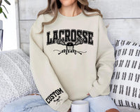 Personalized Lacrosse Mom Sweatshirt, Custom Lacrosse Mom Shirt, Lacrosse Name Sweatshirt, Front Sleeve