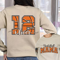 Customizable Basketball Mom Sweatshirt, Game Day Basketball Shirt, Personalized Team Name Sweatshirt, Front Back