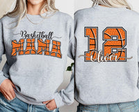 Customizable Basketball Mom Sweatshirt, Game Day Basketball Shirt, Personalized Team Name Sweatshirt, Front Back