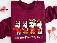 New Year Same Silly Horse Sweatshirt, Funny Lunar New Year Shirt, Cute Silly Horse Sweatshirt