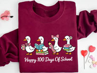 Happy 100 Days Same Silly Goose Teacher Sweatshirt, Funny Teacher Goose Shirt, Cute 100 Days of School Sweatshirt
