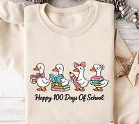 Happy 100 Days Same Silly Goose Teacher Sweatshirt, Funny Teacher Goose Shirt, Cute 100 Days of School Sweatshirt