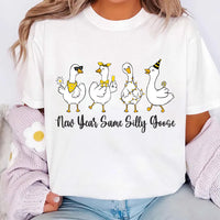 Funny New Year Silly Goose Shirt, Trendy Coquette Holiday Shirt, Cute 2026 Celebration Tee