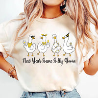 Funny New Year Silly Goose Shirt, Trendy Coquette Holiday Shirt, Cute 2026 Celebration Tee