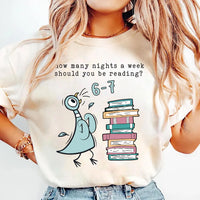 How Many Nights a Week Should You Be Reading 6-7 Shirt, Pigeon Elephant Piggie Books Shirt, Funny Teacher 67 Tee