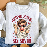 Cupid Says 67 Sweatshirt, Vintage Cherub Valentine Shirt, Funny 67 Valentine Sweatshirt